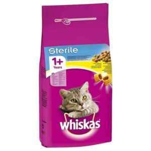 غذای خشک مغزدار گربه عقیم ویسکاس طعم مرغ (Whiskas® Adult Sterile Dry Cat Food With Chicken) وزن 1.4 کیلوگرم