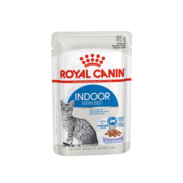 پوچ گربه ایندور استرلایزد ژله رویال کنین (Royal Canin Indoor Sterilized Jelly cat pouch) وزن 85 گرم