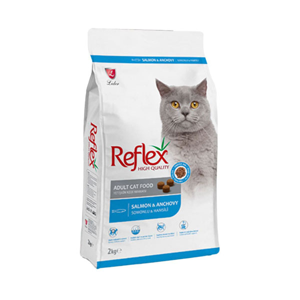 غذای خشک گربه بالغ رفلکس با طعم سالمون و آنچوی (Reflex adult cat food with salmon and anchovy) وزن 2 کیلوگرم