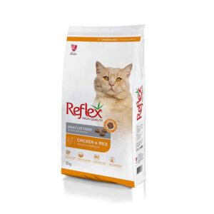غذای خشک گربه بالغ رفلکس با طعم مرغ و برنج (Reflex Adult Cat Food with Chicken) وزن 15 کیلوگرم