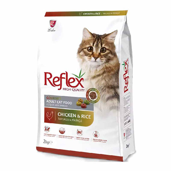 غذای خشک گربه بالغ رفلکس مولتی کالر با طعم مرغ و برنج (Reflex Multi Colour Adult Cat Food with Chicken) وزن 2 کیلوگرم